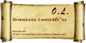Orenstein Leonidász névjegykártya